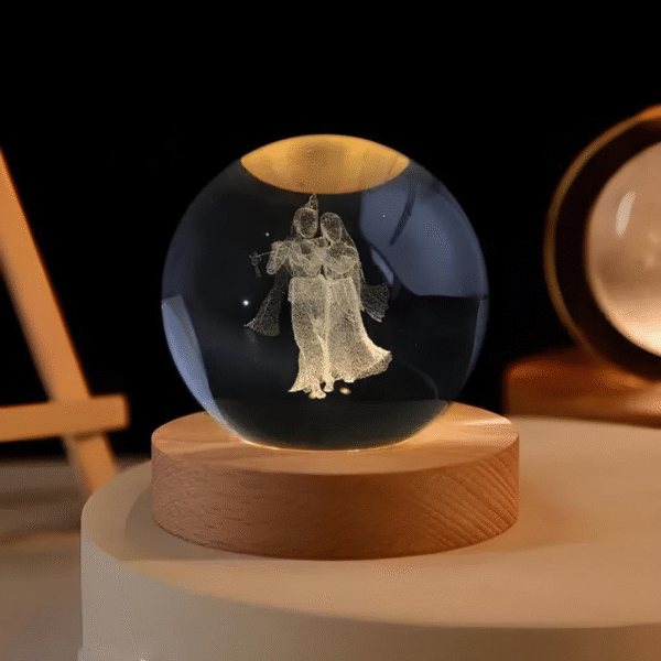 3D Radhakrishna Crystal Ball Night Lamp