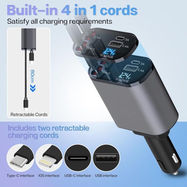 4 in 1 Super Fast Car Charger